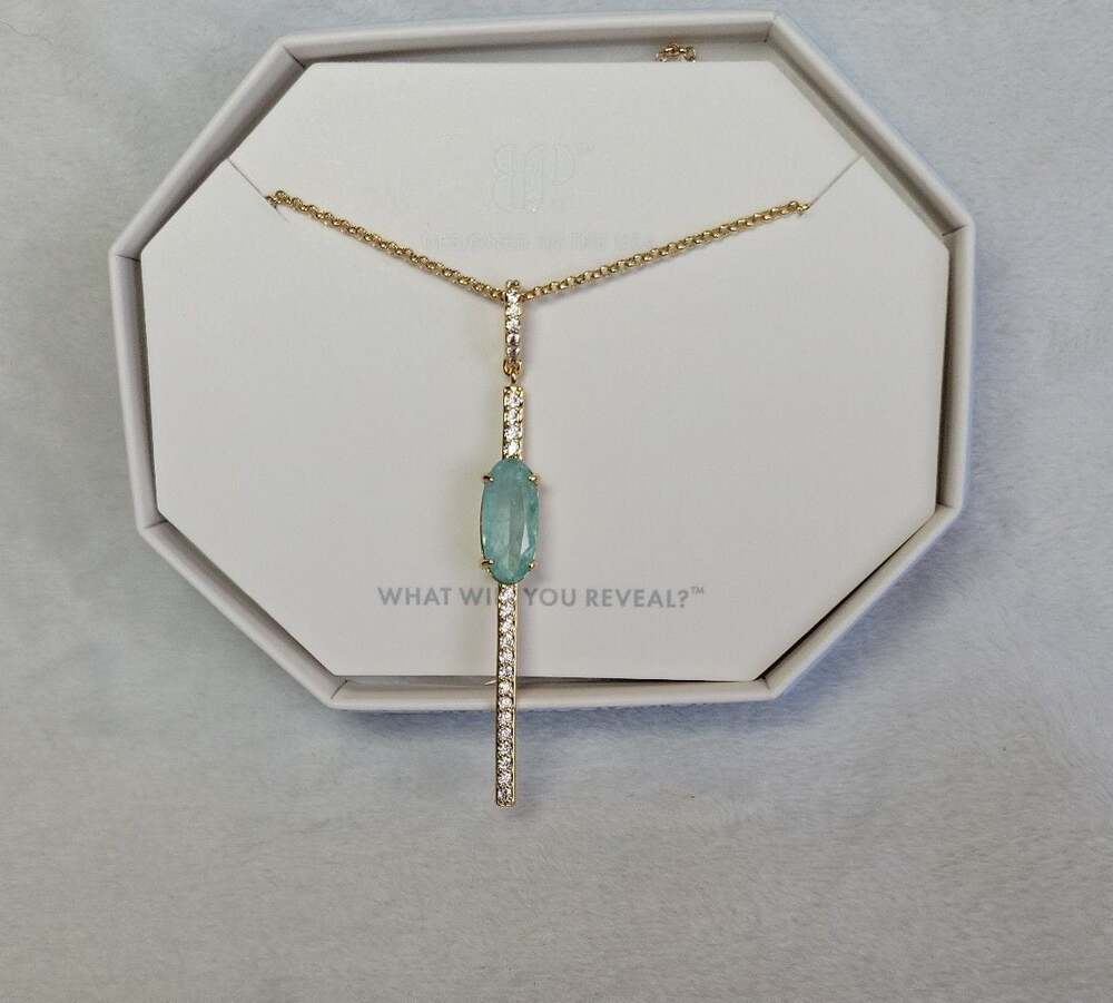 BP  Broke The Ice With This Created Aquamarine  Necklace Gold
